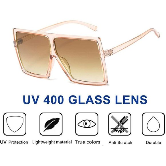 3 pers Square Oversized Sunglasses UV Protection main image 4